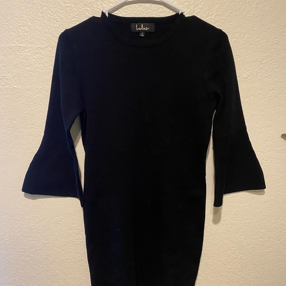 Lulus Elizabella Bell Sleeve Bodycon Sweater Dress - Picture 1 of 3